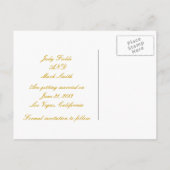 Carte Postale Faire-part Coeurs Personnalisés Ruban Citron Enregistrer La C (Dos)