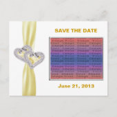 Carte Postale Faire-part Coeurs Personnalisés Ruban Citron Enregistrer La C (Devant)