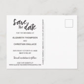 Carte Postale Faire-part Collage de photos de fiançailles Tableau noir (Dos)