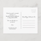 Carte Postale Faire-part Collage de photos de Mariage de charbon de bois (Dos)