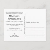 Carte Postale Faire-part Collage de photos de remerciement modernes en gril (Dos)