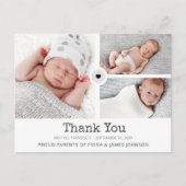 Carte Postale Faire-part Collage de photos de remerciement modernes en gril (Devant)