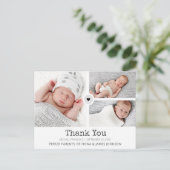 Carte Postale Faire-part Collage de photos de remerciement modernes en gril (Debout devant)