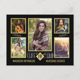 Carte Postale Faire-part Collage de photos de remise de diplômes au lycée e