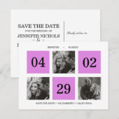 Carte Postale Faire-part Collage de photos en grille | Violet Néon | ENREGI (Devant / Derrière)