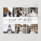 Carte Postale Faire-part Collage de photos moderne pour annoncer la date  (Devant)
