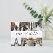 Carte Postale Faire-part Collage de photos moderne pour annoncer la date  (Debout devant)