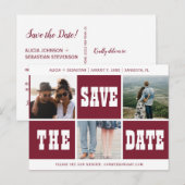 Carte Postale Faire-part Collage de photos typographie moderne enregistrer  (Devant / Derrière)