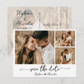 Carte Postale Faire-part Collage de typographie moderne de budget Enregistr (Devant / Derrière)