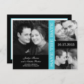 Carte Postale Faire-part Collage fiançailles Enregistrer La Date Annonce (Devant / Derrière)