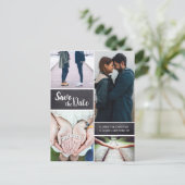 Carte Postale Faire-part Collage Multi Photo Verticale Personnalisé pour Sa (Debout devant)