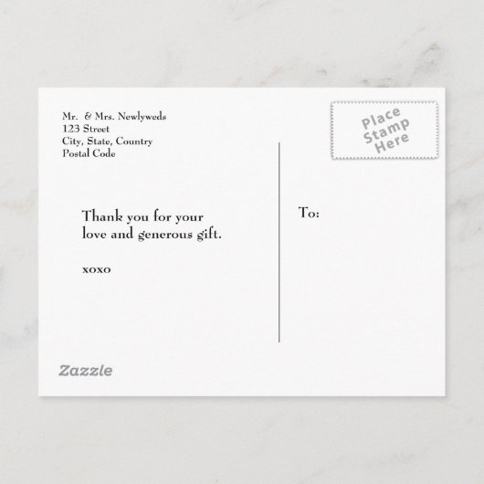 Carte Postale Faire-part Collage photo à la craie Remerciements de mariage  (Dos)