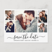 Carte Postale Faire-part Collage photo de calligraphie budgétaire Enregistr (Devant)