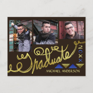 Carte Postale Faire-part Collage photo de la remise des diplômes 2023 Typog