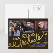 Carte Postale Faire-part Collage photo de la remise des diplômes 2023 Typog (Devant / Derrière)