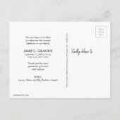 Carte Postale Faire-part Collage photo de naissance de deuxième bébé bleu (Dos)