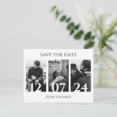 Carte Postale Faire-part Collage Photo Enregistrer la date Découvrir Modern (Debout devant)