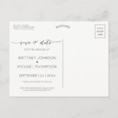 Carte Postale Faire-part Collage photo manuscrit Enregistrer la date Gris (Dos)