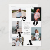 Carte Postale Faire-part Collage photo moderne simple Graduation (Devant / Derrière)