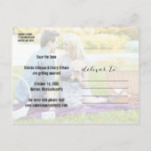 Carte Postale Faire-part Collage photo pour faire part de date moderne (Dos)