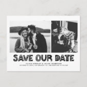 Carte Postale Faire-part Collage photo scandinave noir Enregistrez notre da (Devant)