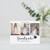 Carte Postale Faire-part Collage simple moderne de 4 photos pour la remise  (Debout devant)