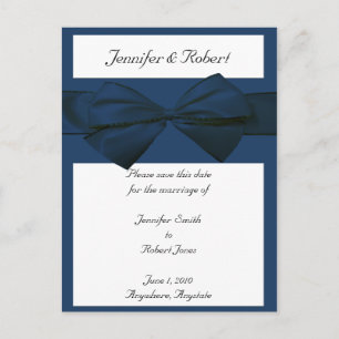 Carte Postale Faire-part Collection de Mariage Bleu Marine Estate