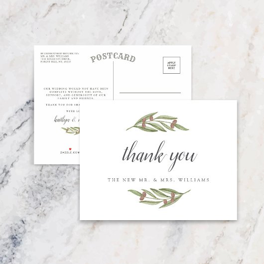 Carte Postale Faire-part Collection de Mariages de Branches d'Olivier