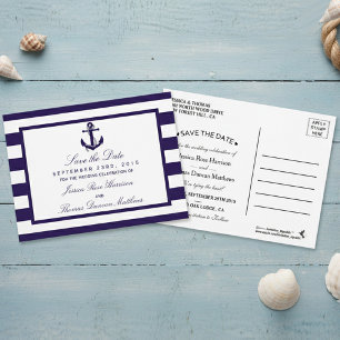 Carte Postale Faire-part Collection de Mariages de la marine d'Ancres nauti