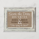 Carte Postale Faire-part Collection de Mariages Rustic White Frame & Burlap (Devant)