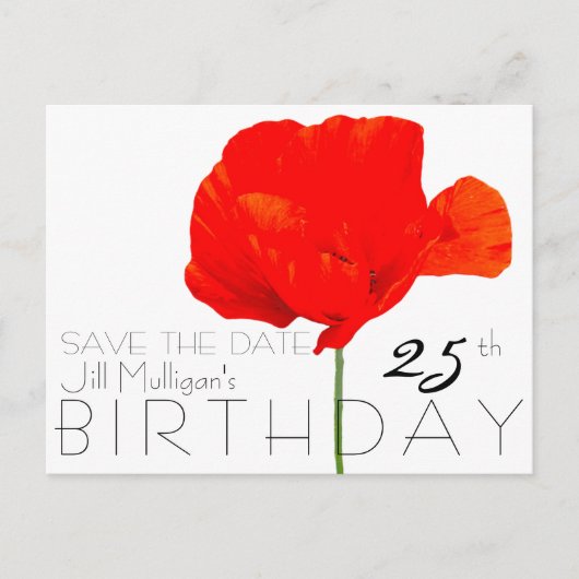 Carte Postale Faire-part Collection POPPY 25e anniversaire Enregistrer la d (Devant)