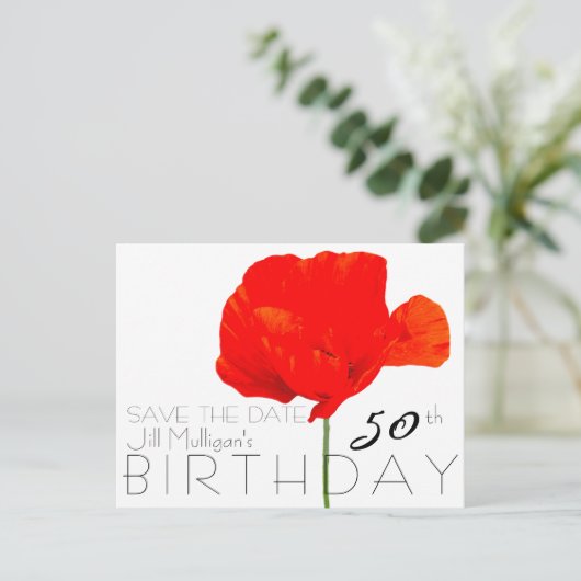 Carte Postale Faire-part Collection POPPY 50e anniversaire Enregistrer la d (Debout devant)