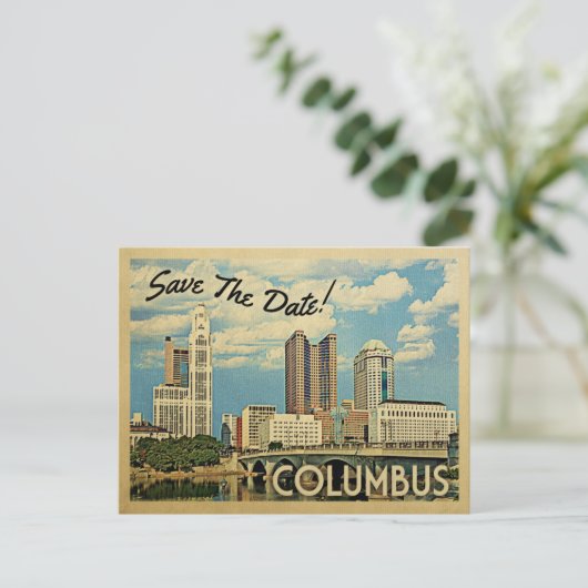 Carte Postale Faire-part Columbus Enregistrer La Date Ohio (Debout devant)