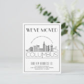 Carte Postale Faire-part Columbus, Ohio Moderne Deco | Changement d'adresse (Debout devant)