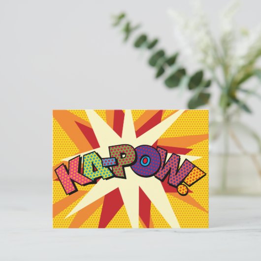 Carte Postale Faire-part Comic Book Pop Art KA-POW (Debout devant)