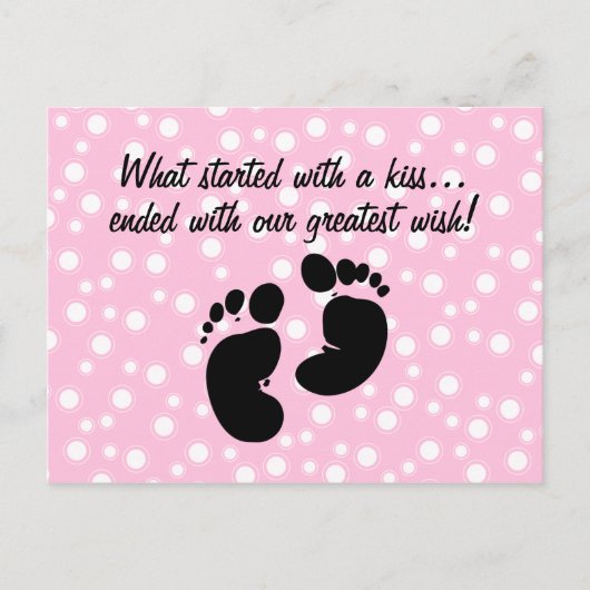 Carte Postale Faire-part Commencé Par Un Baiser Souhait Rose Personnalisé (Devant)