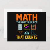 Carte Postale Faire-part Comptes de sujet de mathématiques Prof de maths (Devant / Derrière)