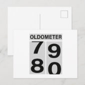 Carte Postale Faire-part Compteur de vieillesse pour 80e anniversaire (Devant / Derrière)