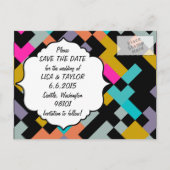 Carte Postale Faire-part Conception abstraite de formes connectées (Dos)