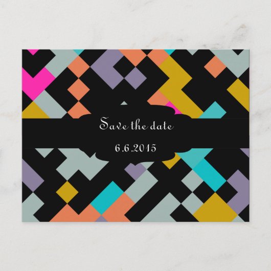 Carte Postale Faire-part Conception abstraite de formes connectées (Devant)