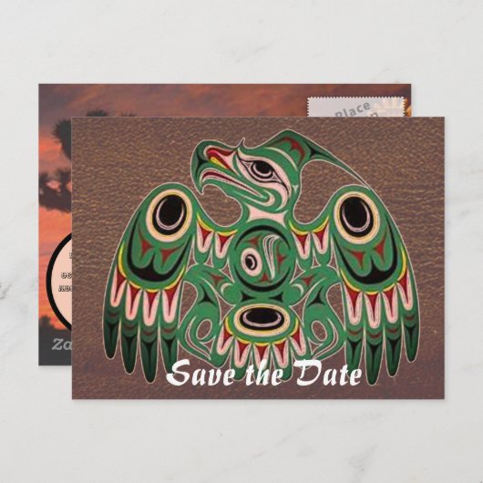 Carte Postale Faire-part Conception amérindienne (Devant / Derrière)