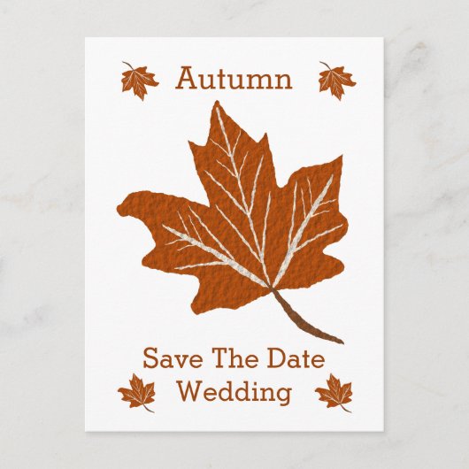 Carte Postale Faire-part Conception Automne Mariage Enregistrer La Date (Devant)