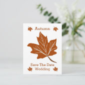 Carte Postale Faire-part Conception Automne Mariage Enregistrer La Date (Debout devant)