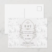 Carte Postale Faire-part Conception de célébration de mariage romantique de (Devant / Derrière)