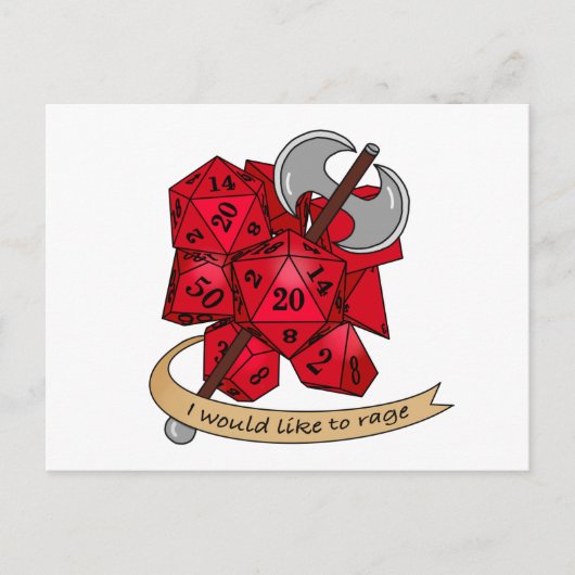 Carte Postale Faire-part Conception de dés barbares (Devant)