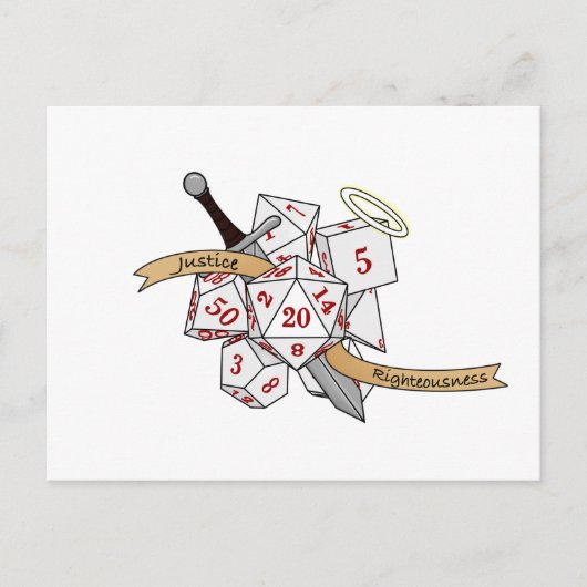 Carte Postale Faire-part Conception de dés de Paladin (Devant)