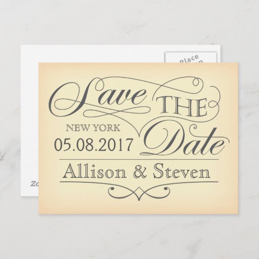 Carte Postale Faire-part conception de sauvegarde de date (Devant / Derrière)