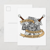 Carte Postale Faire-part Conception des dés de combat (Devant / Derrière)