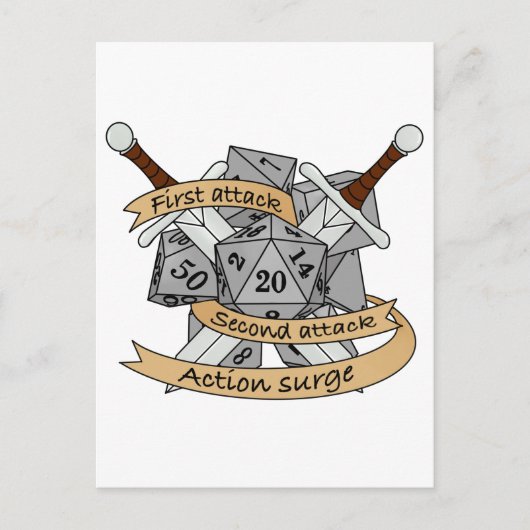 Carte Postale Faire-part Conception des dés de combat (Devant)