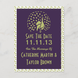 Carte Postale Faire-part Conception graphique de paon ou poule par Artinspi